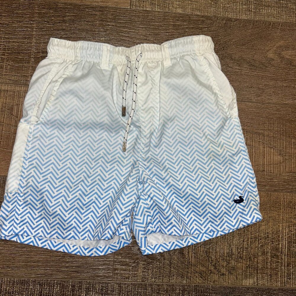 Southern Marsh White/Blue Swim Trunks Boys Small